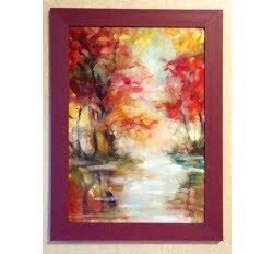 Живописная картина "Между небом и водой" в раме