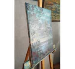 Картина  маслом "Тихий вечер" на подрамнике.