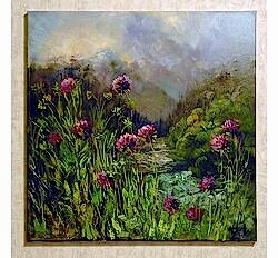 Картина маслом "Горная речка"