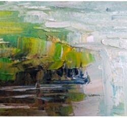 Увеличенный фрагмент картины   "Нежно зелёное"