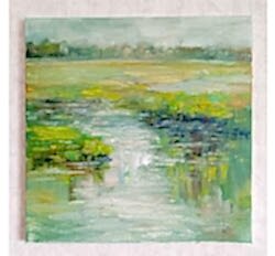 Картина маслом "Нежно зелёное" в стиле импрессионизм