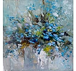 Картина маслом "Вальс незабудок" художницы Нины Дивинской