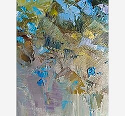 Фрагмент  картины с нежными незабудками